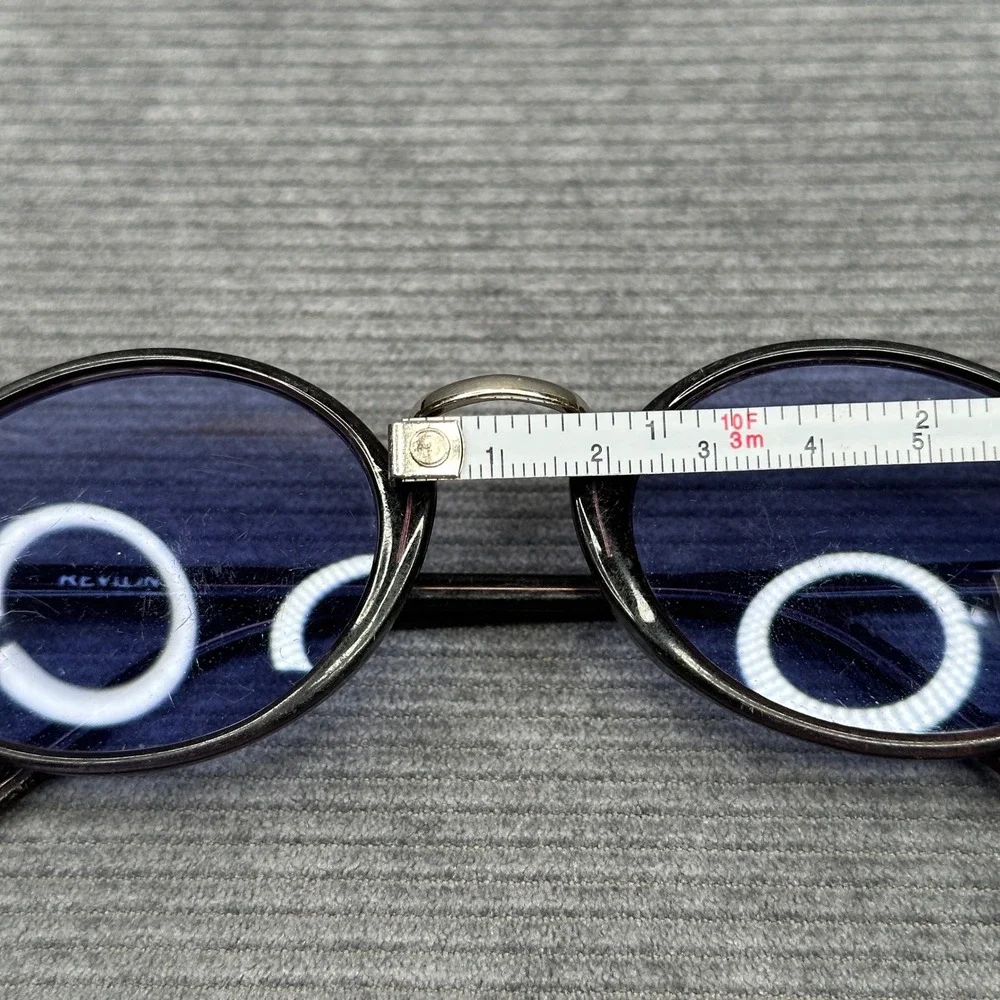 Revlon Vintage Oval Sunglasses Purple Burgundy Frame Blue Tint Lenses Retro 90s